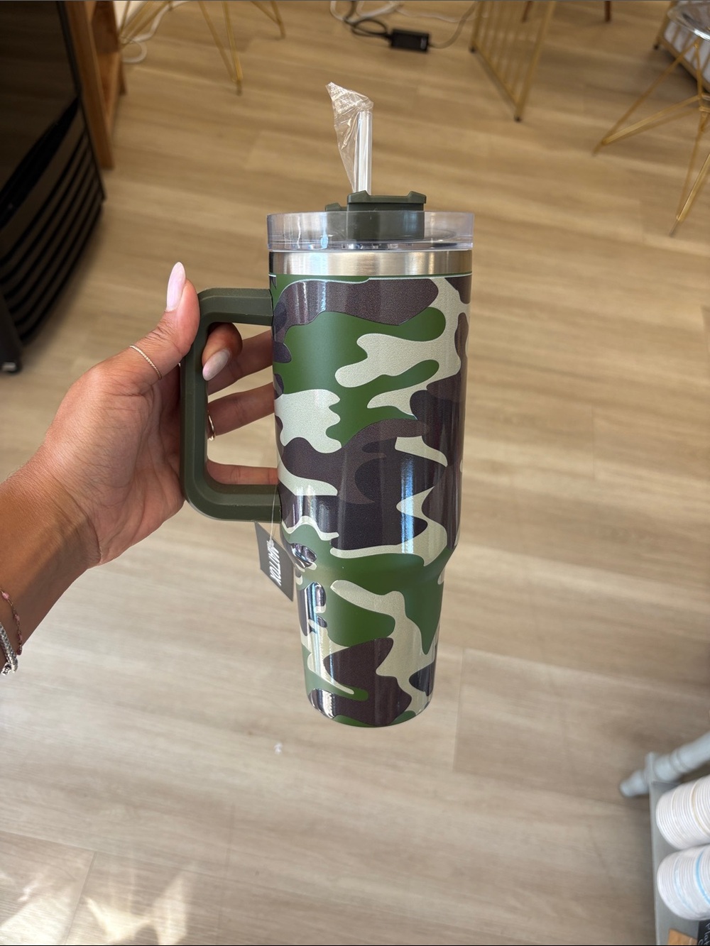 40oz Katydid Green Camo Insulated Tumbler with Handle